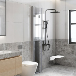 Siège de douche pliable 38 x 13,3 x 36,5 cm, blanc (SATDSEDPLB)