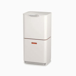Joseph Joseph Totem Max unité de Séparation des déchets et de recyclage, associe trois poubelles en une, 60 litres, gris pierre (30061)