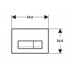  Delta 50 Plaque de commande double touche, Noir mat (115.119.14.1)