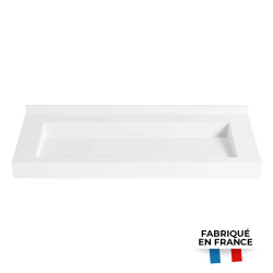  Ultra plan vasque autoportant 1200 x 520 x 100 mm, en Solid Surface, blanc mat (ERGO-1200)