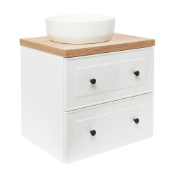 Naturel Meuble de salle de bain sous lavabo Naturel Forli 60x45x46 cm blanc (FORLI60BID)