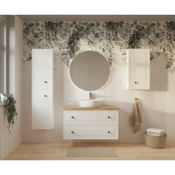 Naturel Meuble de salle de bain sous lavabo Naturel Forli  99x44.8x53 cm, blanc (FORLI100BID)