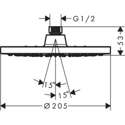  Vernis Blend Douche de tête 200 1jet EcoSmart 9 l/min, Chrome (26277000)