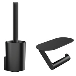 Hansgrohe WallStoris Ensemble d'accessoires pour les toilettes, Noir mat (27969670)