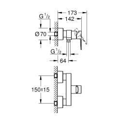  Lineare New Mitigeur monocommande 1/2’’ douche (33865001)