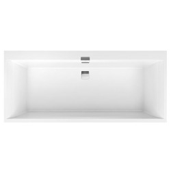 Villeroy & Boch Baignoire rectangulaire Squaro 180x80 cm marbre coulé, sans pieds, blanc (UBQ180SQE2DV-01)