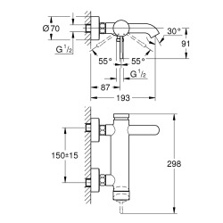  Essence Mitigeur monocommande 1/2" bain/douche (33624001)