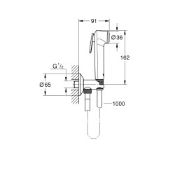  Tempesta-F Trigger Spray 30 Ensemble avec robinet d'arrêt 1 jet, chromé (26358000)