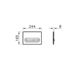  Loop T Plaque de déclenchement double touche, blanc brillant (740-0700)