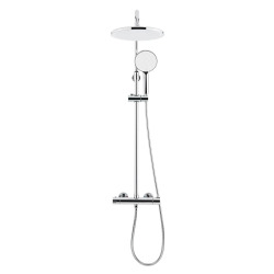  Colonne de douche XXL 250 avec mitigeur thermostatique, Douchette 3 jets, chrome (SATSSTKE)