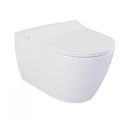 Geberit Pack WC Bati-support Geberit Duofix UP720 extra-plat + WC sans bride Livea Bello + Abattant softclose + Plaque blanche