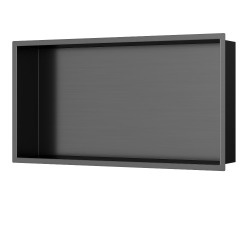 Swiss Aqua Technologies Aurum Niche de Douche à encastrer, Acier Inoxydable 304, 60x30x10cm, Gun Métal brossé PVD (SATAURN6030BGM)