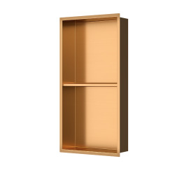 Swiss Aqua Technologies Aurum Niche de Douche à encastrer, Acier Inoxydable 304, 2 étagères, 60x30x10cm, Cuivre brossé PVD (SATAURN6030SBRG)
