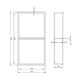 Niche de Douche à encastrer, Steel (SATAURN6030SBS)