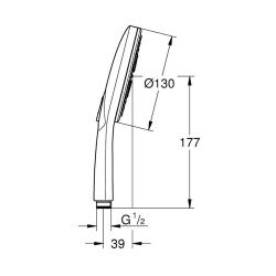  Rainshower Smartactive 130 Douchette 3 jets, Hard Graphite brossé (26574AL0)