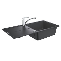 Grohe Via Pack Evier + Mitigeur Cuisine, Noir Granite (31884AP0)