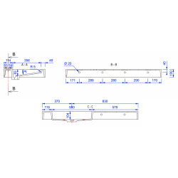  Plan vasque autoportant fabriqué en France 1200x550x100mm, en Solid Surface, blanc mat (LIVEA-1200)