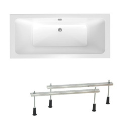 Laguna Nora Plus baignoire rectangulaire,160x75 cm, acrylique, gauche et droite, blanc (NO1600PLUS-SET)