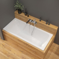 Laguna Nora Plus baignoire rectangulaire,160x75 cm, acrylique, gauche et droite, blanc (NO1600PLUS-SET)