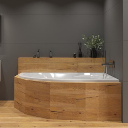 Laguna Fortuna Plus Baignoire asymétrique, avec pieds 150x100 cm, acrylique, droite, Blanc (FO1500PPLUS-SET)