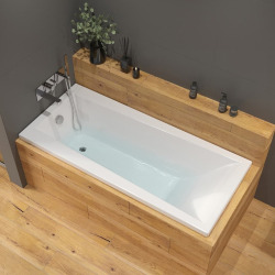 Vanda II Baignoire rectangulaire, 170x70cm orientation gauche et droite, en acrylique, avec pieds, Blanc (CP21000000-SET)