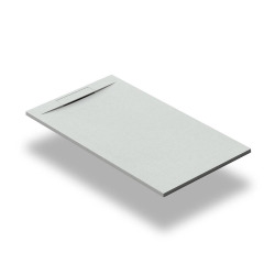  Fusion Receveur de douche 120x80cm en marbre coulé, Gris perle (SATFU12080GRP)