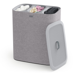 Joseph Joseph Tota Trio 90 L (3x30 L), panier de séparation du linge, 3 sacs en toile lavable en machine, gris (50024)