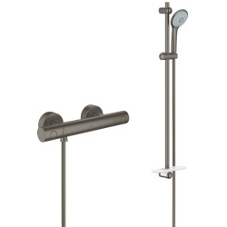 Vitalio Start 100 Ensemble de douche 1 jet avec barre + mitigeur bain/douche avec inverseur, chrome (32278001-Vitalio)