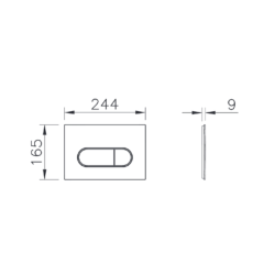  Root Round Plaque de déclenchement double touche, Blanc brillant (740-2200)