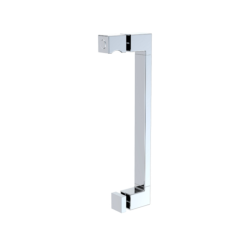 Set Porte de douche 80x195 cm transparente noir + 2x Poignée pour porte de douche, chrome (SATFUSP80CT-SET)