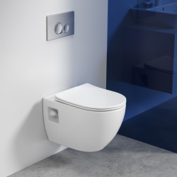 Grohe Pack WC Bâti-support Rapid SL  + WC sans bride SAT + Abattant SoftClose + Plaque Chrome