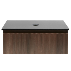  Meuble de salle de bain avec comptoir en granit SAT Evolution 98x30x44,8 cm noyer mat (SATEVO100NAZ)