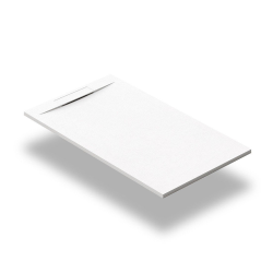  Fusion Receveur de douche 140x80cm en marbre coulé, Blanc (SATFU14080BL)