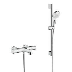 Hansgrohe Pack Ecostat 1001 CL Mitigeur Thermostatique bain/douche + Set de douche Crometta Vario (13201000-CROMETTA)