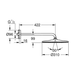  Rainshower mono 310  ensemble douche de tête et bras 42,2 cm, 1 jet (G26558000)