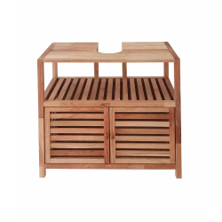 Naturel Meuble de salle de bain sous lavabo Naturel Home 67,5x63x35,5 cm, bois  (HOMEUM)