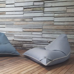 Soo Santaï Lazy Bro Indoor fauteuil poire 140x120x90cm interieur dehoussable, avec poignees et surpiqures, Gris, sans polystyrène