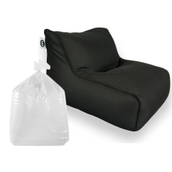 Soo Santaï Set Daddy Cool fauteuil XL + polystyrène 100 x 90 x 70cm intérieur & extérieur, déhoussable et résistant aux UV, Noir