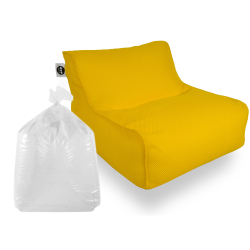 Soo Santaï Set Daddy Cool fauteuil XL + polystyrène 100 x 90 x 70cm intérieur & extérieur, déhoussable et résistant aux UV, Jaune