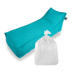 Soo Santaï Set Relax Sis chaise longue + polystyrène 160x70x35 intérieur & extérieur flottante, déhoussable et résistante aux UV, Bleu