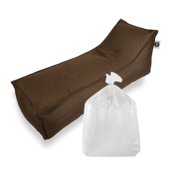 Soo Santaï Set Relax Sis chaise longue + polystyrène 160x70x35 intérieur & extérieur flottante, déhoussable et résistante aux UV, Brun