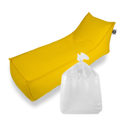 Soo Santaï Set Relax Sis chaise longue + polystyrène 160x70x35 intérieur & extérieur flottante, déhoussable et résistante aux UV, Jaune