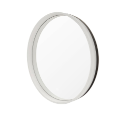  Miroir mural rond de 60 cm, avec éclairage LED et capteur, bord transparent lumineux, mémoire réglages (SATZFULED60)