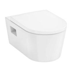  Pack WC Bâti-support Villeroy & Boch + WC sans bride Hansgrohe EluPura + Abattant softclose + Plaque Blanche (VCNPURAS2)