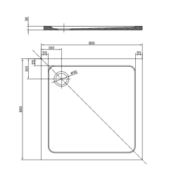  Project by Siko Receveur de douche carré 80x80 cm marbre coulé, blanc (SATSVPRO80Q)