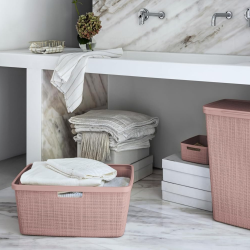  Dawn JUTE 46L Panier à linge, 59 x 39 x 26 cm, rose (255199)