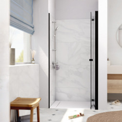 Swiss Aqua Technologies SK Porte de douche 100x196cm pliante anticalcaire avec profilé noir mat (SATSK100C)