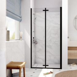 Swiss Aqua Technologies SK Porte de douche 100x196cm pliante anticalcaire avec profilé noir mat (SATSK100C)