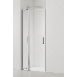  Fusion Porte de douche 90x195cm pivotante anticalcaire avec profilé chrome brillant (SATFUDP90NIKA-SET)