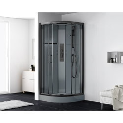  SATBOX Cabine 90x90cm quart de cercle noir mat (SATBOXS90CT)